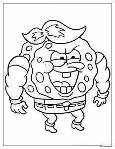 Muscular SpongeBob Coloring Sheet