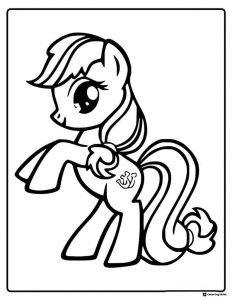 My Little Pony Apple Bloom prancing coloring sheet