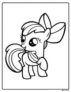 My Little Pony Apple Bloom with bow coloring sheet