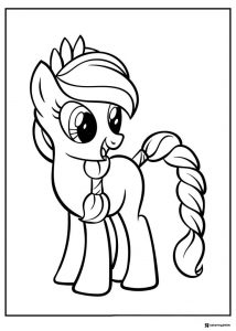My Little Pony Applejack with braided tail coloring