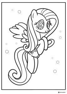 My Little Pony Fluttershy floating coloring sheet