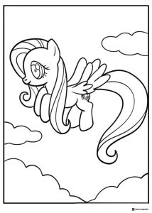 My Little Pony Fluttershy flying coloring sheet