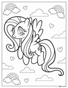 My Little Pony Fluttershy with rainbows coloring