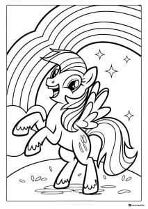My Little Pony Pegasus with rainbow and stars coloring