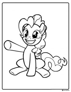 My Little Pony Pinkie Pie waving coloring page