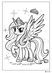 My Little Pony Princess Celestia with stars coloring page