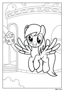 My Little Pony Rainbow Dash flying coloring sheet