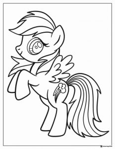 My Little Pony Rainbow Dash flying pony coloring sheet