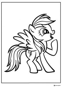 My Little Pony Rainbow Dash happy coloring page