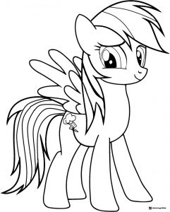My Little Pony Rainbow Dash standing coloring page