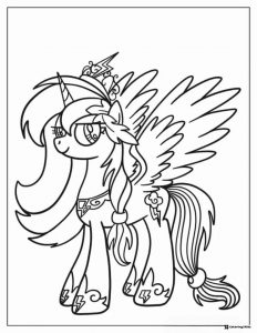 My Little Pony alicorn with crown coloring page