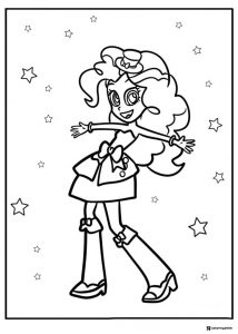 My Little Pony human with top hat and stars coloring