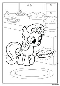 My Little Pony in bakery with pies coloring