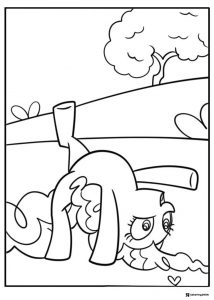 My Little Pony on hands and knees outdoors coloring