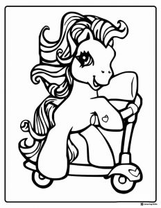 My Little Pony riding a scooter coloring page
