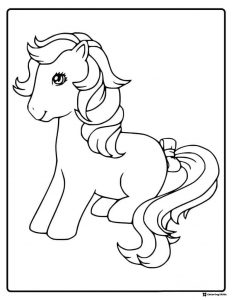 My Little Pony sitting with a bow coloring sheet