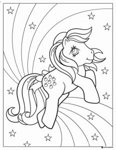 My Little Pony with apples stars and rainbow coloring