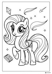 My Little Pony with gems and feathers coloring