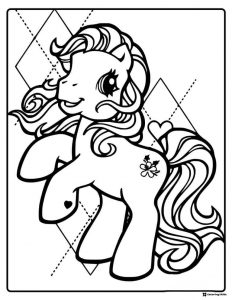My Little Pony with geometric pattern coloring