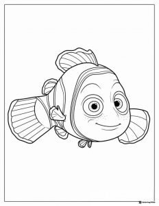 Nemo the Clownfish Smiling Coloring Page