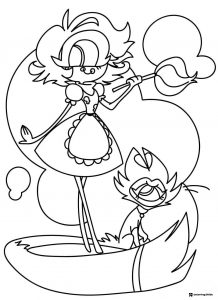 Niffty and Husk Hazbin Hotel Coloring Page
