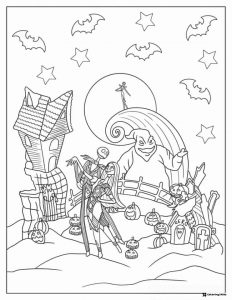 Nightmare Before Christmas Scene Coloring Page