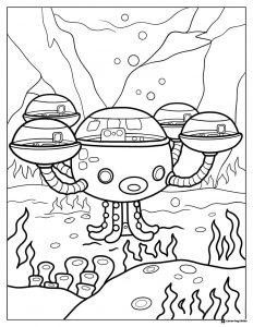 Octonauts Gup X vehicle underwater scene coloring