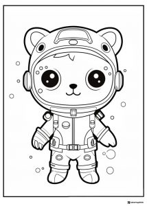 Octonauts Kwazii in spacesuit standing coloring page