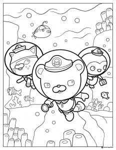 Octonauts team underwater adventure coloring page