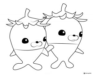 Octonauts two strawberry like creatures coloring page