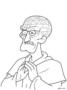 Old Man McGucket coloring page with clasped hands