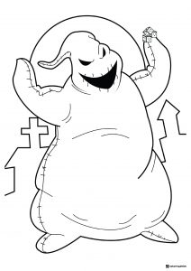 Oogie Boogie with Dice and Houses Coloring Page
