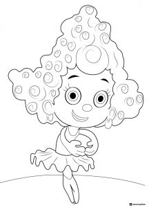 Oona Bubble Guppy in a ballet tutu coloring page