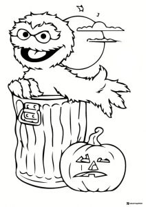 Oscar the Grouch Halloween coloring page