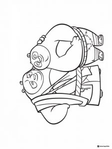 Pandas fighting from Kung Fu Panda Coloring Page