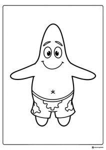 Patrick Star Coloring Page smiling