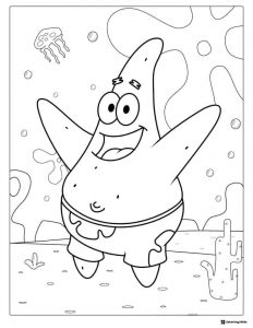 Patrick Star Coloring Page with open arms