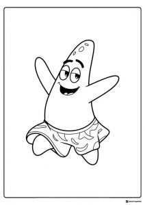 Patrick Star dancing Coloring Sheet