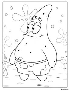 Patrick Star smiling coloring sheet