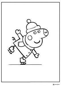 Peppa Pig Coloring Page Peppa Pig ice skating