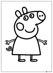 Peppa Pig Coloring Page Peppa Pig standing smiling