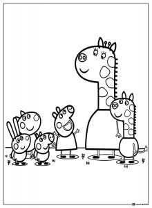Peppa Pig Coloring Page The Giraffe Family