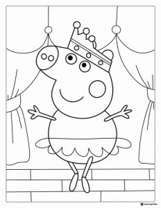 Peppa Pig Coloring Sheet Peppa Pig as a ballerina princess