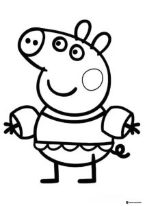 Peppa Pig Coloring Sheet Peppa Pig in a striped shirt