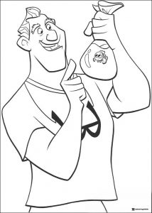 Philip Sherman Holding Nemo in a Bag Coloring Page