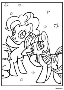 Pinkie Pie and Twilight Sparkle coloring page