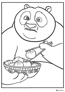 Po eating dumplings from Kung Fu Panda Coloring Page