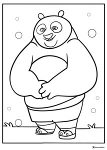 Po standing with arms crossed coloring sheet