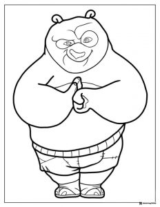 Po with a mischievous smile Kung Fu Panda Coloring Page