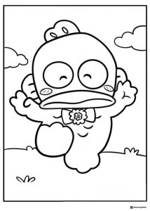 Pochacco coloring page with bow tie
